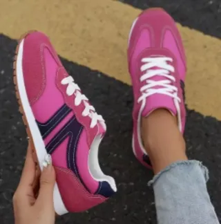 Zapatillas deportivas mujer rosa y azul
