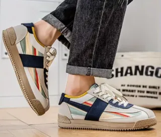 Zapatillas deportivas mujer beige multicolor