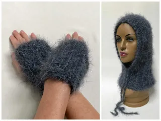 Set passamontagna e guanti pelliccia