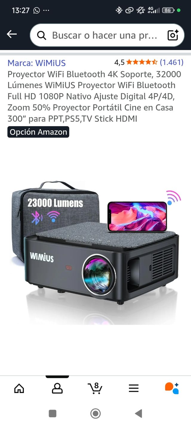 Proyector Wimius 1080p Nativo