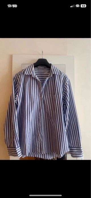 Camisa Zara Rayas Azul y Blanco