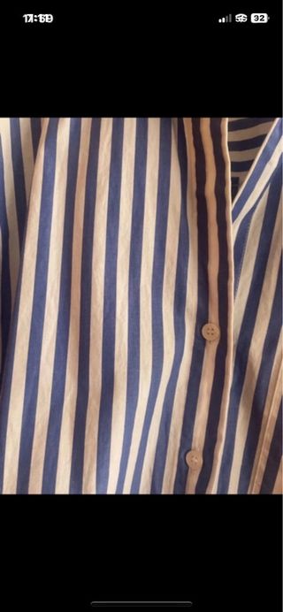 Camisa Zara Rayas Azul y Blanco