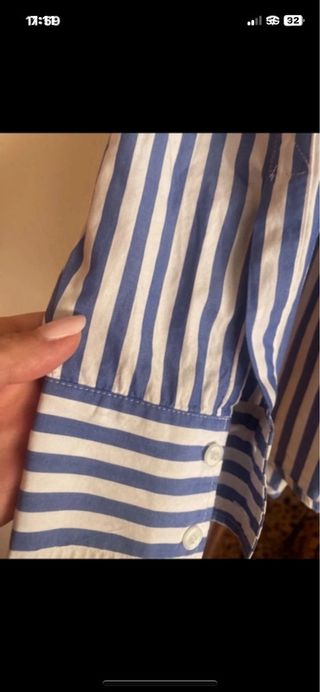Camisa Zara Rayas Azul y Blanco