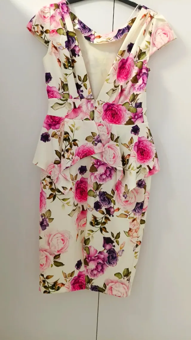 Vestido Simona Blu Peplum Estampado Floral