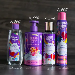 Lote 4 productos Tulipán Negro Candy Fantasy