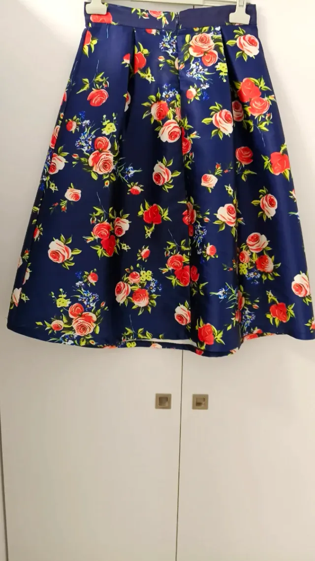 Falda fiesta Simona Blu floral