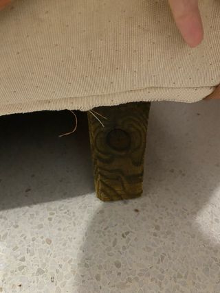 Sillón de tela estampado vichy