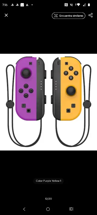 Mandos Nintendo Switch Morado y Amarillo