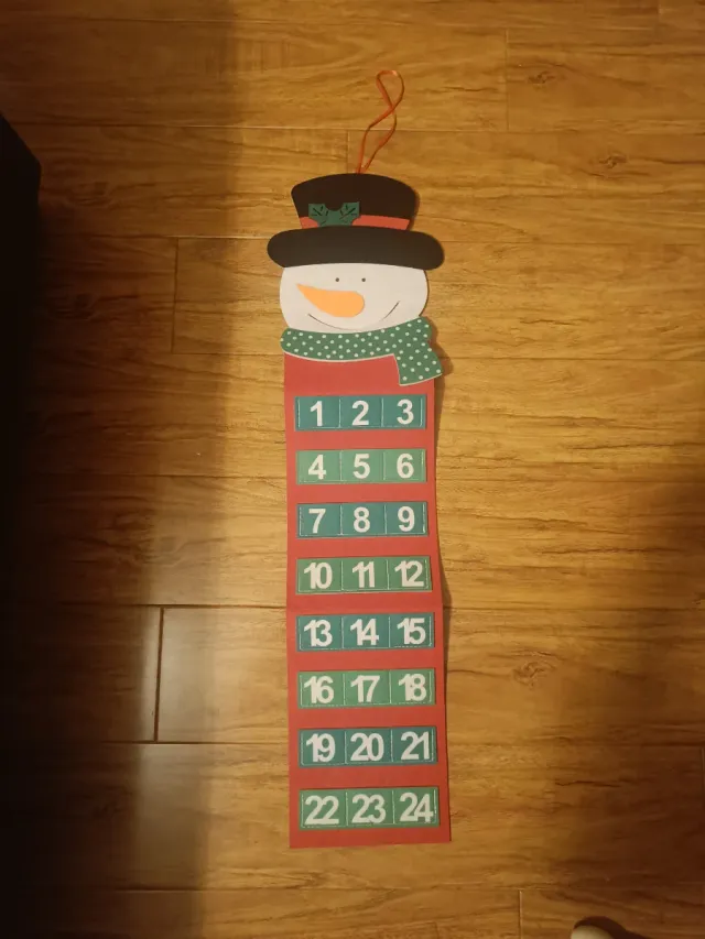 Calendario Adviento Muñeco Nieve Fieltro