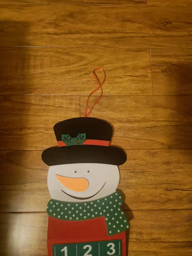 Calendario Adviento Muñeco Nieve Fieltro