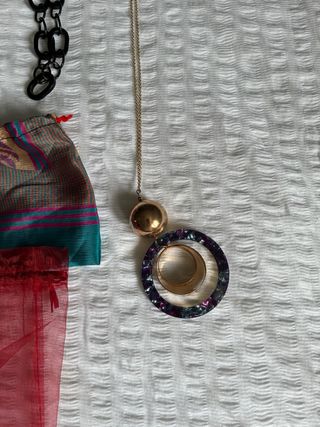 Lote 4 collares plata y negro