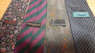 Lotto di sette cravatte 100% seta