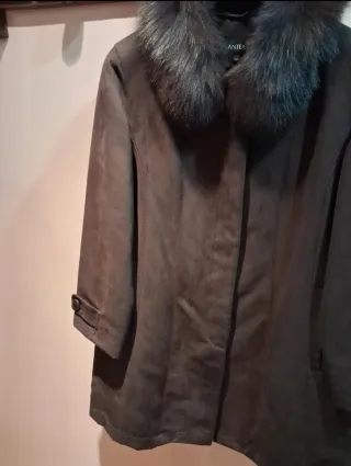 Chaquetón ante mujer T44 con cuello pelo