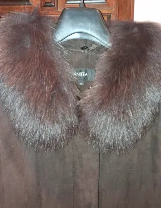 Chaquetón ante mujer T44 con cuello pelo