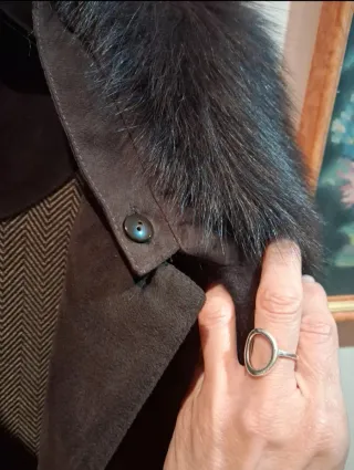 Chaquetón ante mujer T44 con cuello pelo