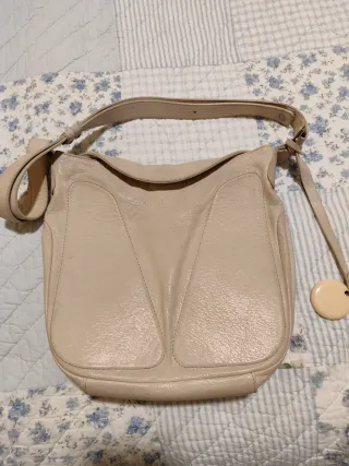 Bolso piel beige Lamarthe