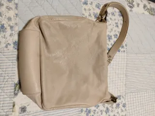 Bolso piel beige Lamarthe
