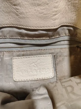 Bolso piel beige Lamarthe