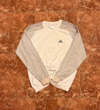 Sudadera Adidas Vintage Blanca y Gris