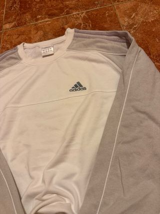 Sudadera Adidas Vintage Blanca y Gris
