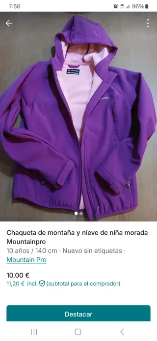 Chaqueta montaña niña Mountainpro morada