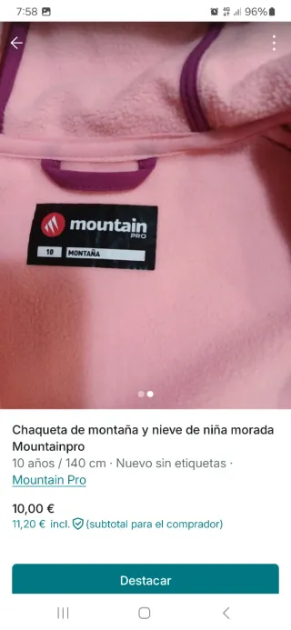 Chaqueta montaña niña Mountainpro morada