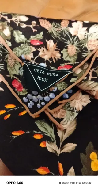 Foulard G. Ibba vintage floreale marrone