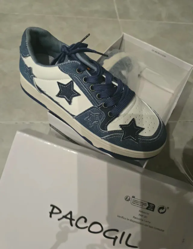 Zapatillas PACOGIL mujer estrellas azul/blanco