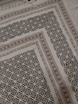 Tappeto in cotone con design etnico beige/marrone