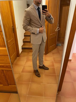 Traje Zara Beige Hombre