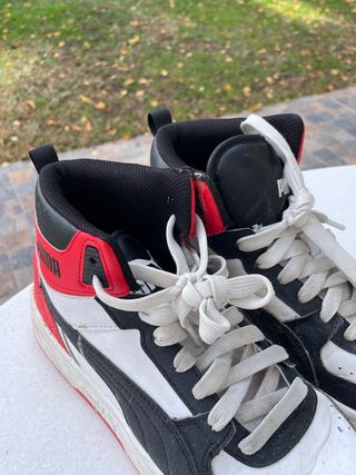 Zapatillas Puma Altas Negras Rojas Blancas