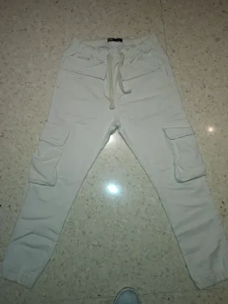 Jogger Cargo Zara Blanco Hombre