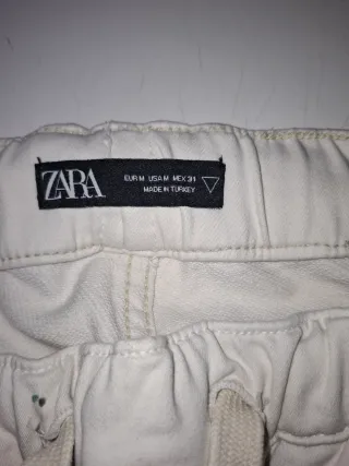 Jogger Cargo Zara Blanco Hombre