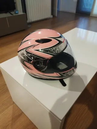 Casco Integral Moto Rosa talla 54 XS casi nuevo