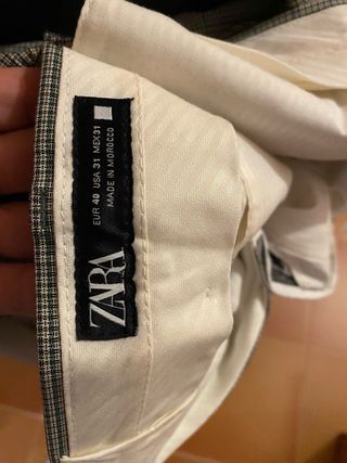 Traje Zara Gris Cuadros Talla M