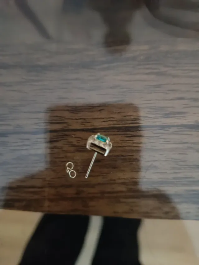 Pendientes Cuadrados Oro y Verde