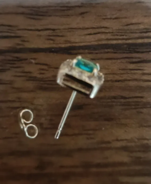 Pendientes Cuadrados Oro y Verde