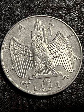 1 Lira 1942 Aquila Romana