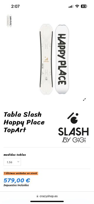 Tabla Snowboard Slash Happy Place
