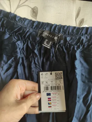 Falda larga Cortefiel azul