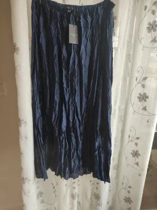 Falda larga Cortefiel azul