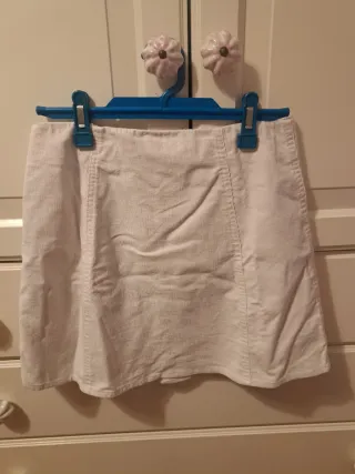 Falda mini pana fina Subdued blanca