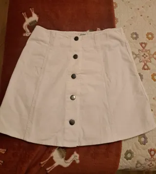 Falda mini pana fina Subdued blanca