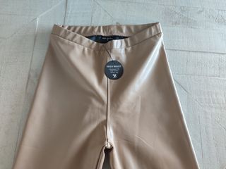 Leggings polipiel beige tiro alto Talla S