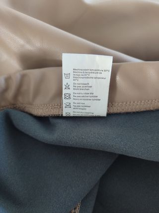 Leggings polipiel beige tiro alto Talla S