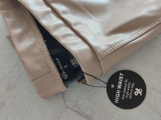 Leggings polipiel beige tiro alto Talla S