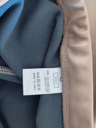 Leggings polipiel beige tiro alto Talla S