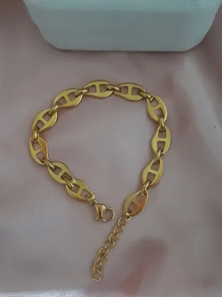 Pulsera eslabones baño de oro