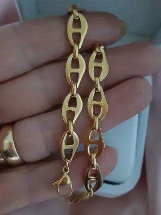 Pulsera eslabones baño de oro