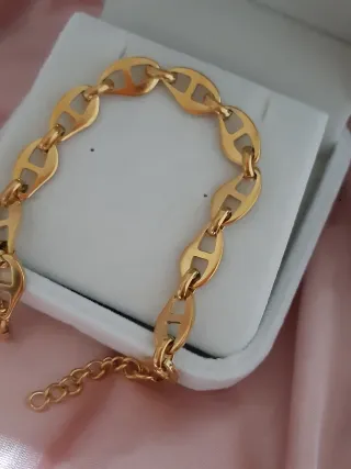 Pulsera eslabones baño de oro